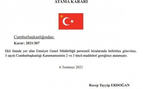 Emniyet Müdürleri Kararnamesi ile 10 ilin emniyet müdürü merkeze alındı,