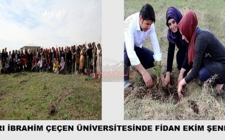 Ağrı İbrahim Çeçen Üniversitesinde,300 fidan toprakla buluştu.