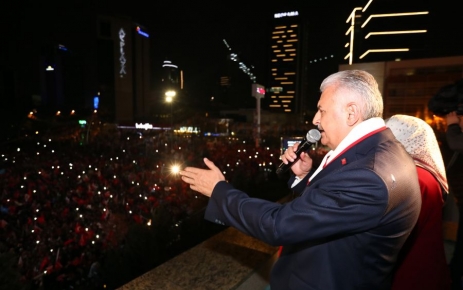 Başbakan Binali Yıldırım, Cumhurbaşkanlığı Külliyesi'ndeki Cumhurbaşkanlığı makamının yer aldığı ana