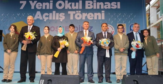 Bakan Bozkır  ve Başkan Aydın'ın katılımlarıyla, yapımı tamamlanan okullar