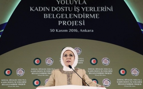Emine Erdoğan, kadın dostu iş yerlerini belgelendirme programında konuştu.