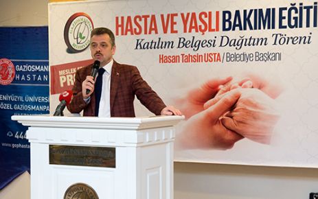 Gaziosmanpaşa Belediyesi meslek belgesi verdi Gaziosmanpaşa Belediyesi’nce meslek edindirme projesi kapsamında düzenlenen ‘Hasta ve Yaşlı