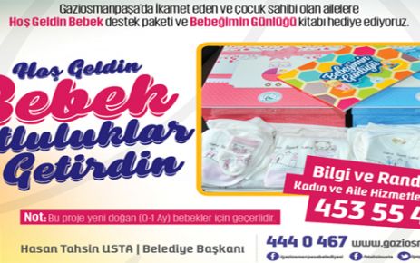 Gaziosmanpaşa Belediyesinden Hoş Geldin Bebek Seti Gaziosmanpaşa Belediyesi’nin ilçede çocuk sahibi olan ailelere yönelik olarak gerçekleştirdiği