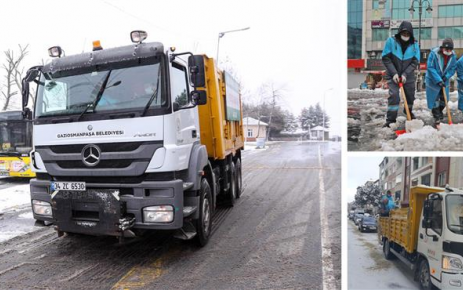 Gaziosmanpaşa Belediyesi, kar yağışının ardından ilçede olumsuz bir durum yaşanmaması
