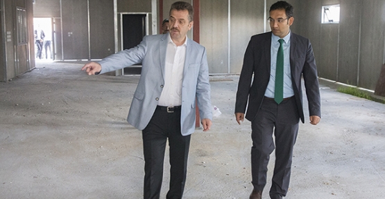 Başkan Usta, öncelikle yapımı devam eden Aşevini gezerek son durum
