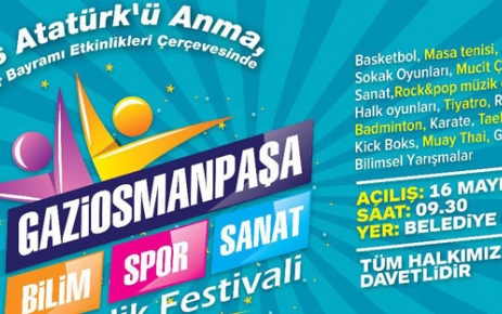 Gaziosmanpaşa Belediyesi tarafından düzenlenen Bilim, Sanat, Spor ve Gençlik Festivalinin
