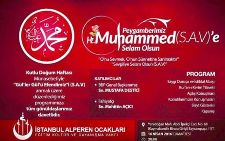 BBP Gaziosmanpaşa İlçe Başkanı Fedai Karakol, Gaziosmanpaşalıları Kutlu Doğum Programı'na