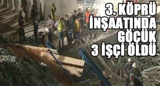 3.köprü Beykoz mevkii bağlantı yolu çalışmaları sırasında meydana gelen göçükte