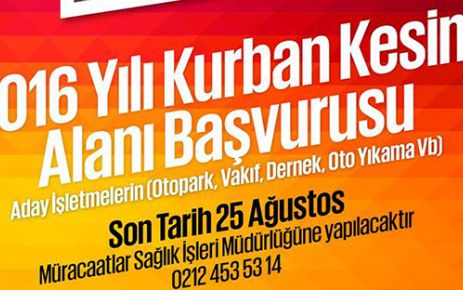 Gaziosmanpaşa’da Kurban Bayramı sırasında ‘Kurban Kesimi Alanı’ olarak hizmet vermek
