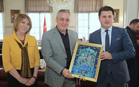Makedonya Devlet Bakanı Furkan Çoku ve Makedonya Başkonsolosu Zerrin Abaz