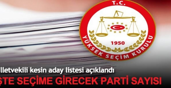7 Haziran’da yapılacak genel seçim için milletvekili kesin aday listesi