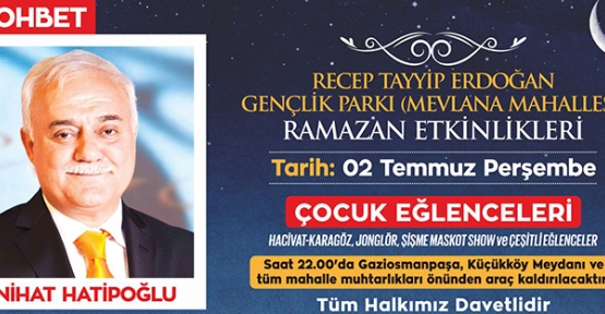 Nihat Hatipoğlu bugün akşam saat 22.30’da Recep Tayyip Erdoğan Gençlik