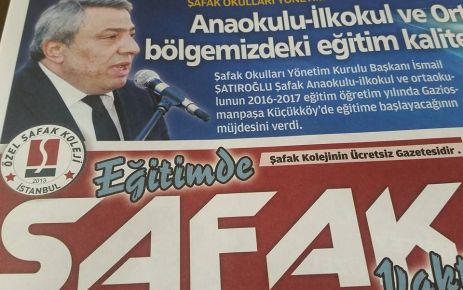 Şafak Kolajleri yönetim Kurulu Başkanı İsmail Şatıroğlu," Okullarımız derece almaya