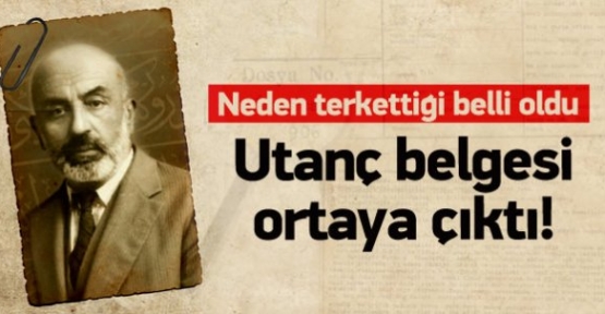 Utanç belgesi İstiklal Şairi Mehmed Akif Ersoy’un, 1925 ile 1940 yılları arasında