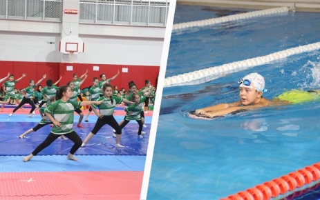 Gaziosmanpaşa Belediyesinin yüzme ve cimlastik branşlarında düzenlediği yaz okulunu tamamlayan
