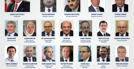 Başbakan Davutoğlu, yeni Bakanlar Kurulu üyelerini açıkladı.