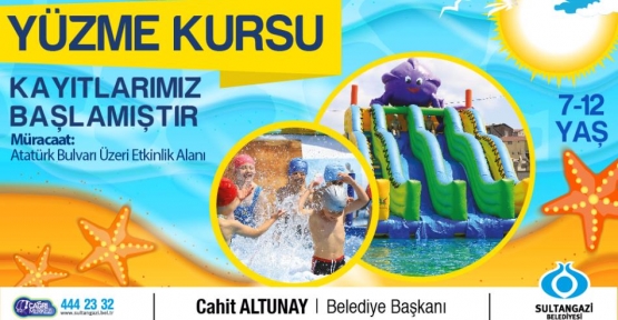 Sultangazi Belediyesi, çocukların yaz tatilini değerlendirmeleri için yüzme kursu açtı.