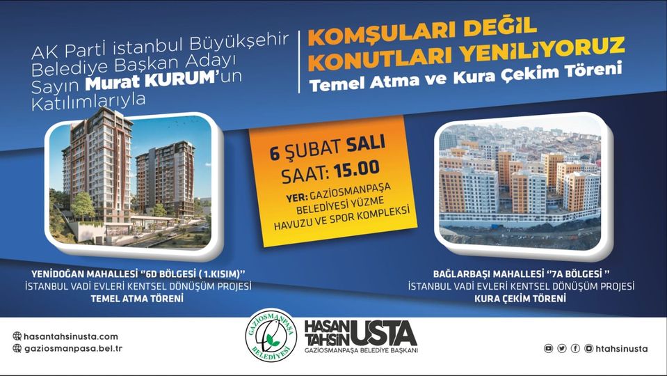 Gaziosmanpaşa Belediye Başkanı Hasan Tahsin Usta "Komşuları değil konutları yeniliyoruz! "
