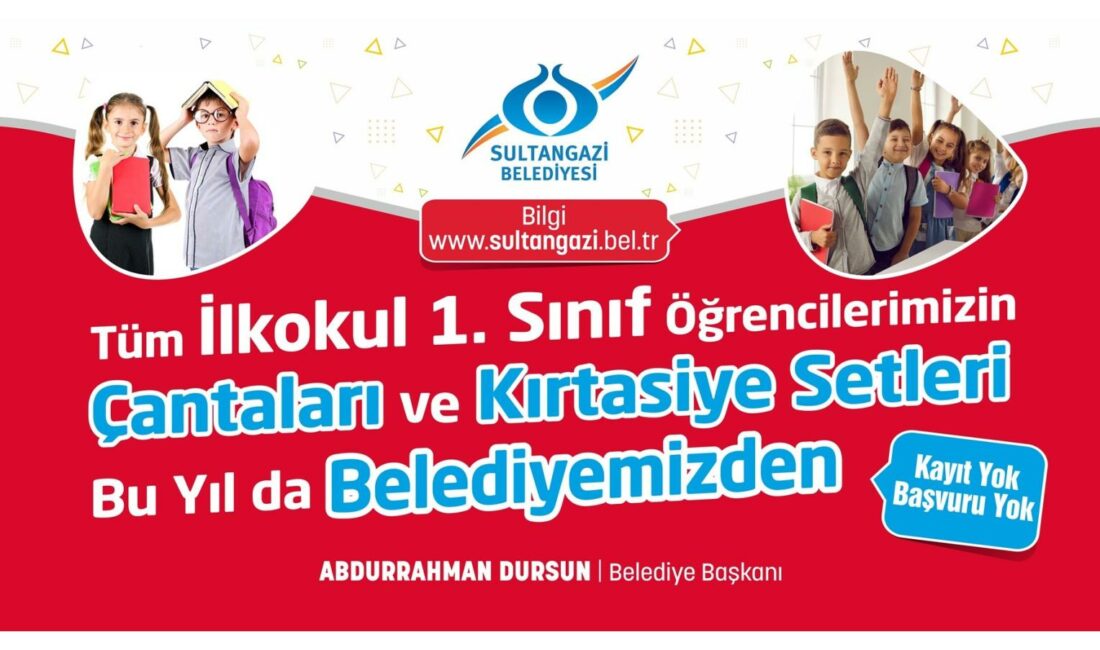 Sultangazi Belediyesi, okula başlayan öğrencilere çanta ve kırtasiye seti hediye