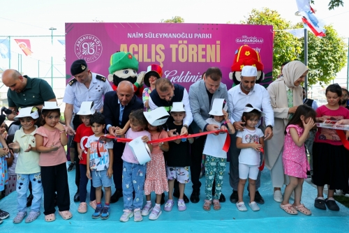 Haraççı Mahallesi'nde yapımı tamamlanan Naim Süleymanoğlu Parkı, hizmete açıldı.
