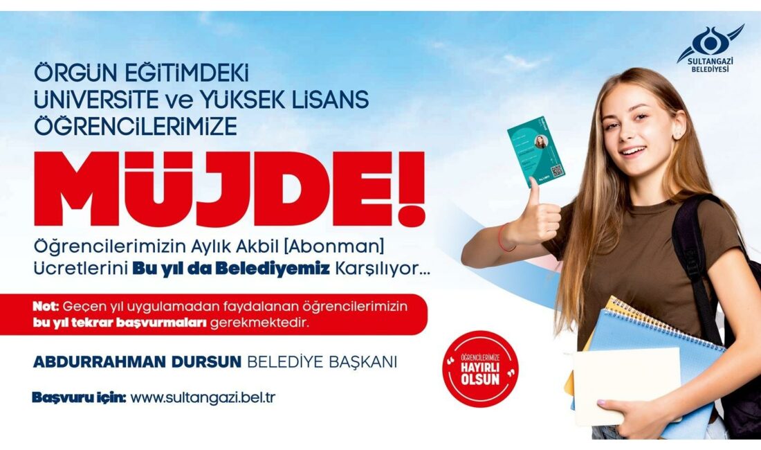 Sultangazi Belediyesi, üniversiteye öğrencilerine ulaşım desteği veriyor.