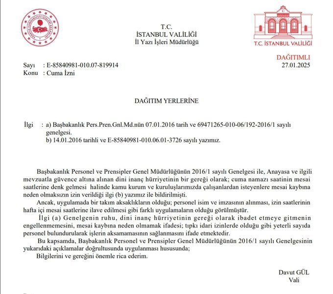 İstanbul Büyükşehir Belediyesi'nin cuma namazı engeline valilik müdahale etti.