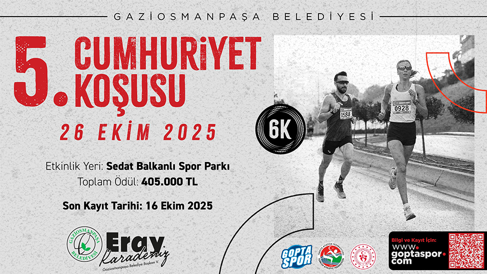 Gaziosmanpaşa Belediyesi tarafından bu yıl 5.’si düzenlenecek olan Cumhuriyet Koşusu