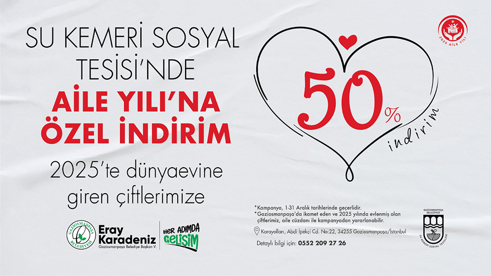 Gaziosmanpaşa Belediyesi, “2025 Aile Yılı” kapsamında yeni evlenen çiftlere Su