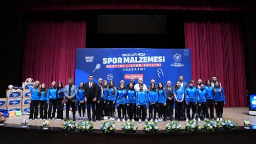 Okullarımıza 10 Bin Parça Spor Malzemesi Desteği Sağladık Öğrencilerimizin sportif faaliyetlere katılımını artırmak ve okullarımızdaki spor imkânlarını geliştirmek